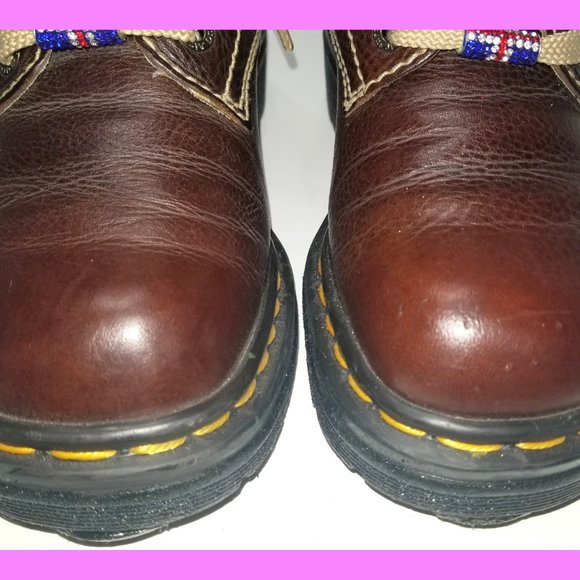 Size 6 US Women's Doc Dr. Marten's Brown Mahogany Heeled Heel Ankle Boots - Picture 13 of 17